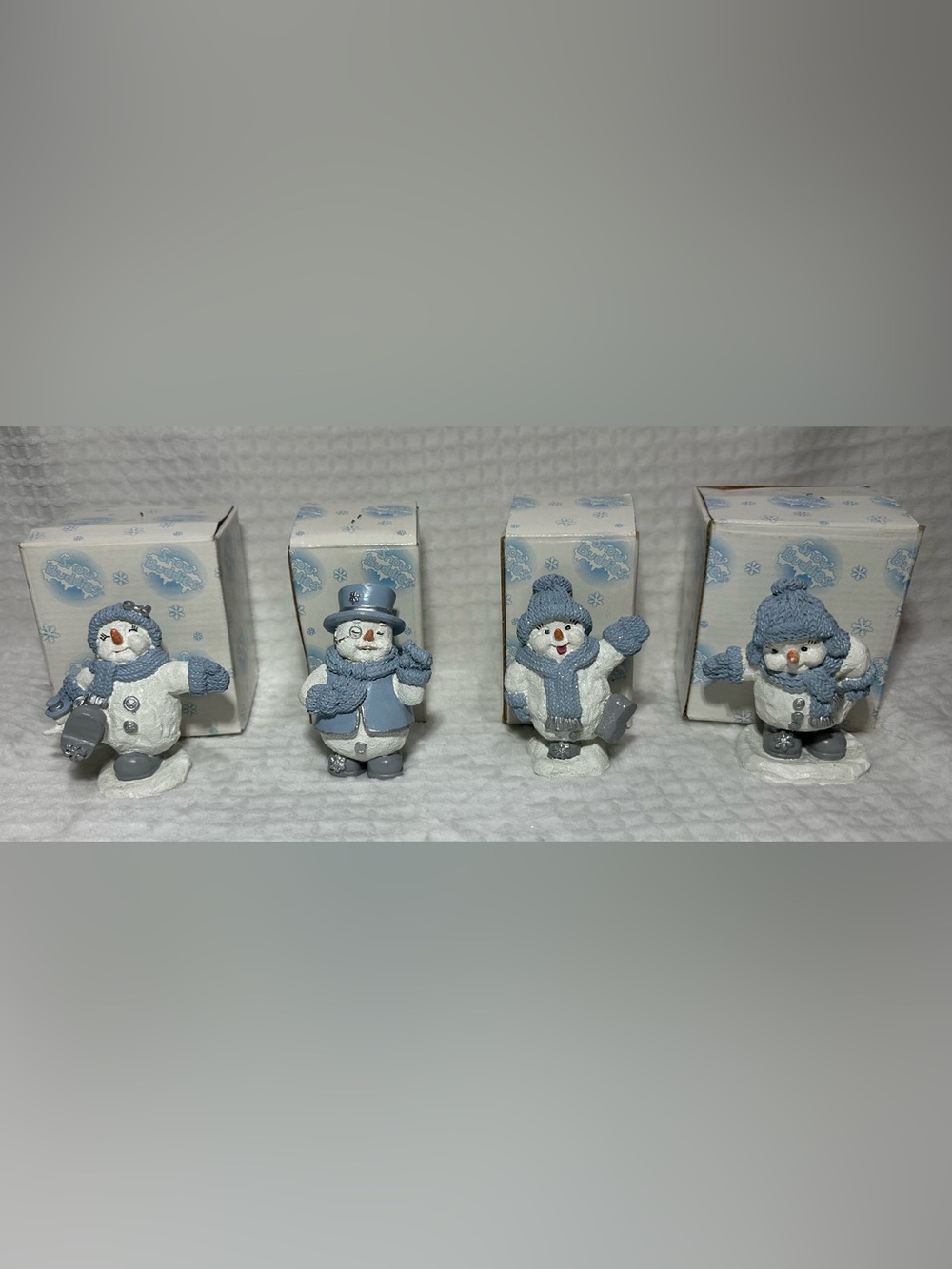 Vintage Snow Buddies Boxed Snowman Figurines Set of 4